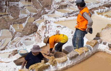 Peru-Machu-picchu-3173 Uomini al lavoro nelle saline di Maras