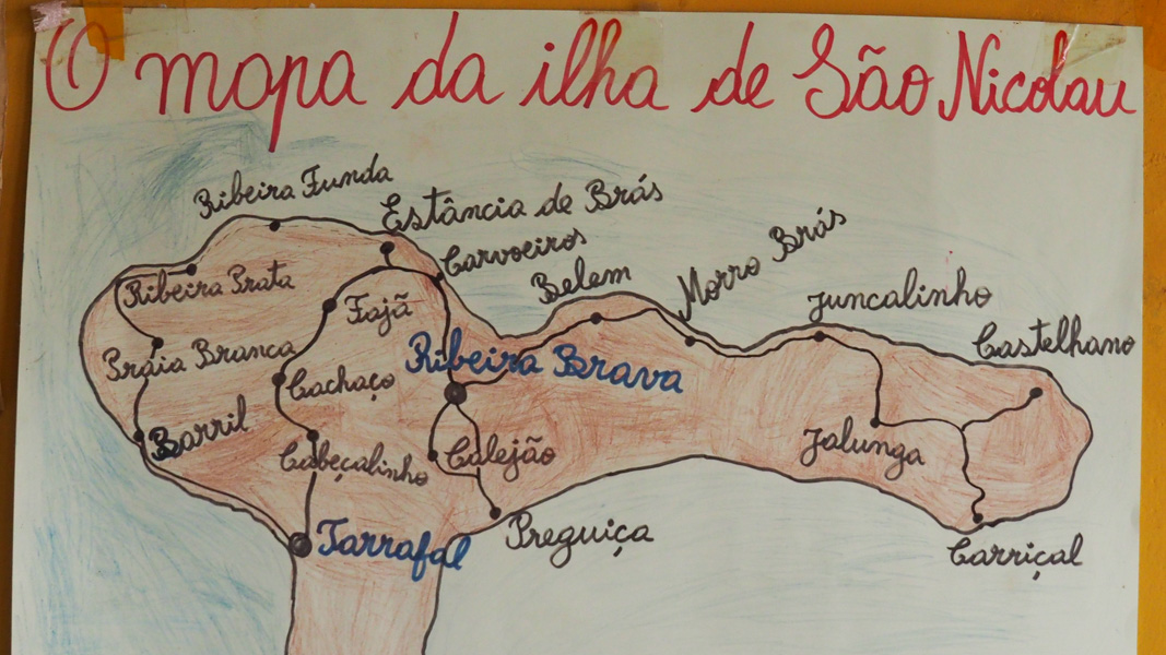 Mappa di São Nicolau disegnata dai bambini della scuola