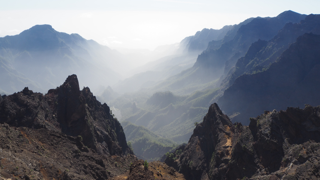 La caldera de Taburiente dal sentiero delle creste