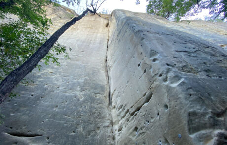 Bel diedro sulla ferrata del Pliocenico